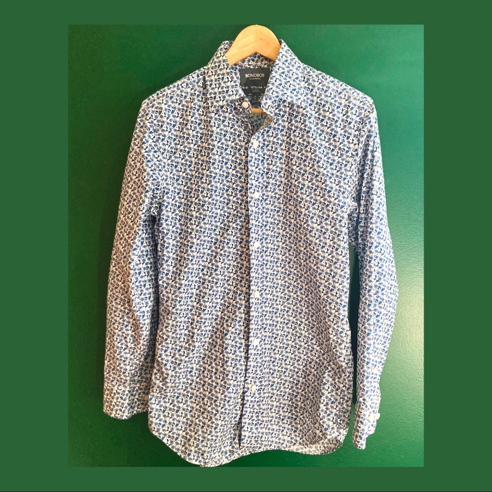Blue Floral Bonobos Button Down
